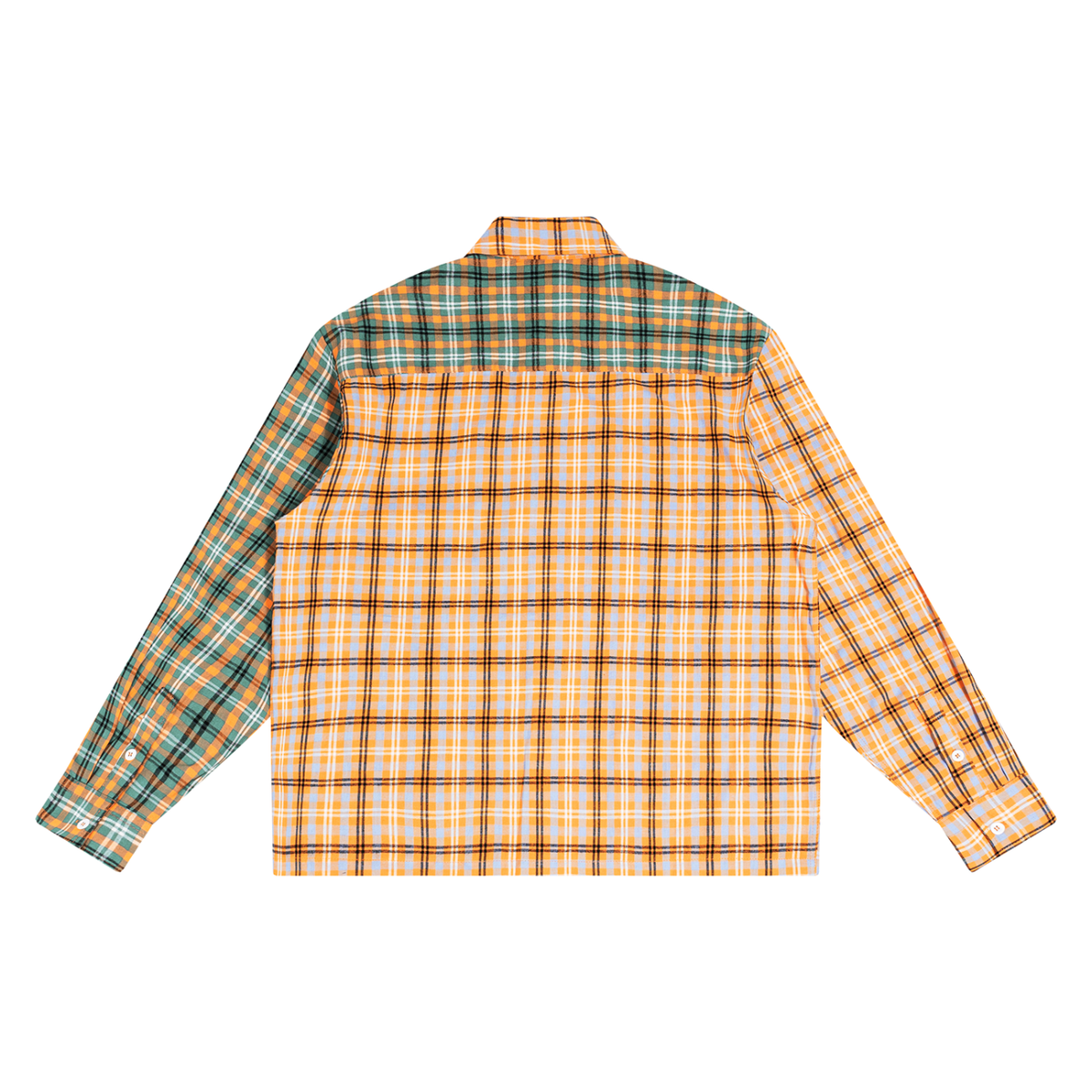 WARX Oversized Plaid Color Block Shirt