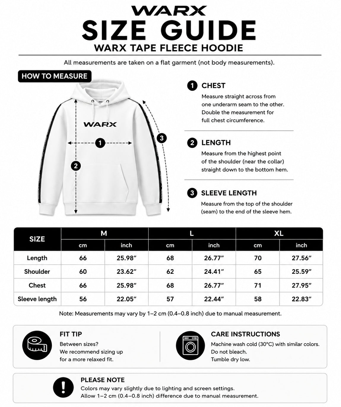 WARX Unisex Tape Fleece Hoodie
