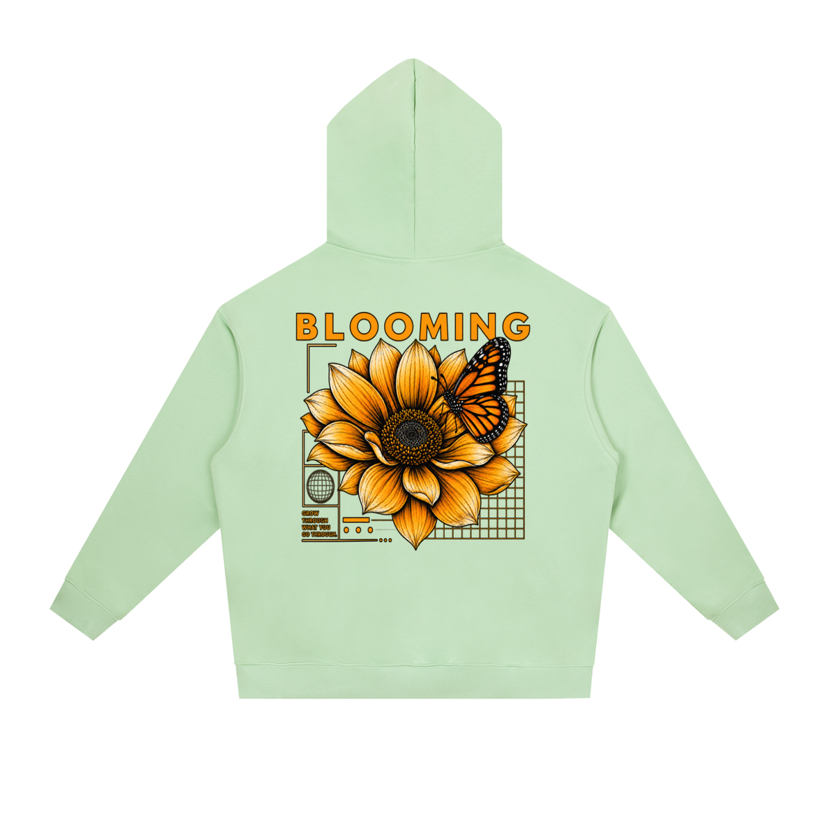 Women’s Butterfly Flower Heavyweight Drop-Shoulder Hoodie