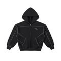 WARX Contrast-Stitched Boxy Fleece Zip Hoodie