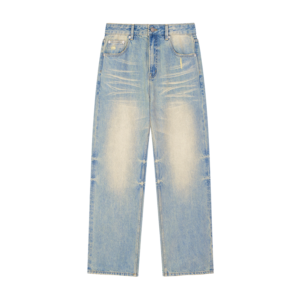 WARX Sun Fade Raw Hem Denim Jeans
