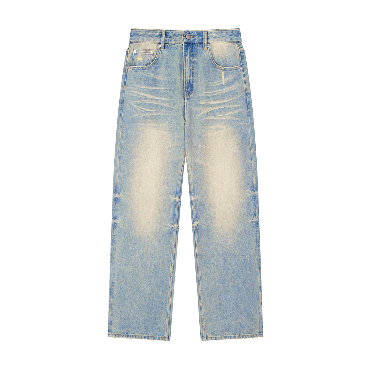 WARX Sun Fade Raw Hem Denim Jeans