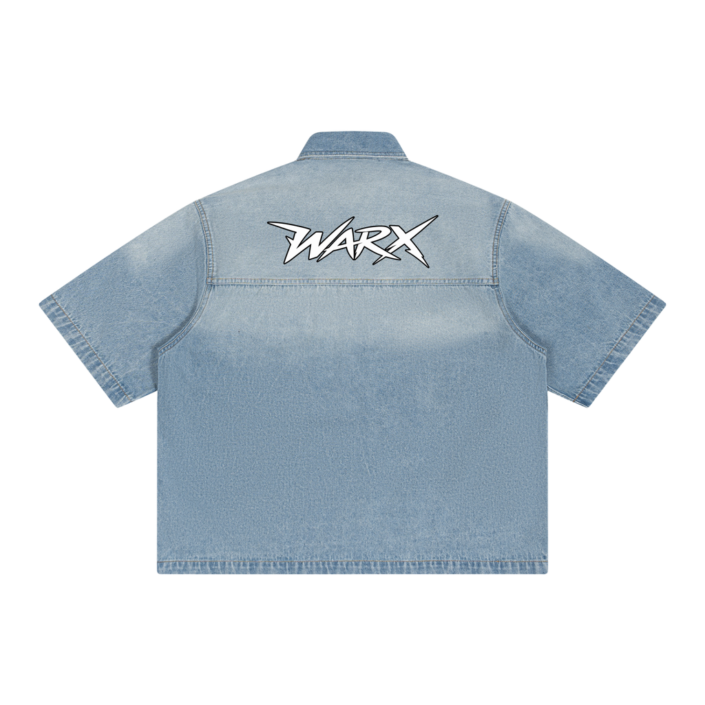 WARX Vintage Wash Boxy Short Denim Shirt