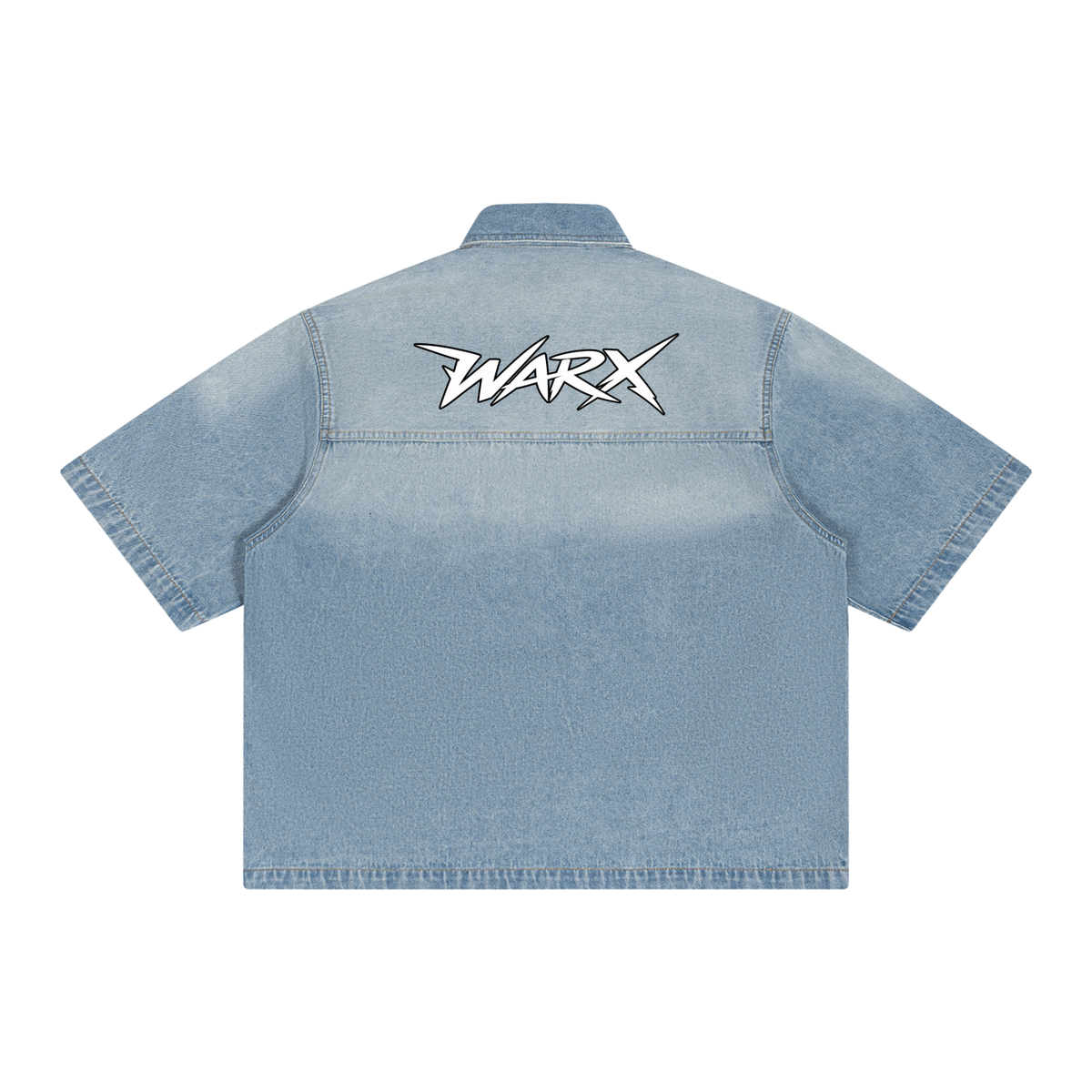 WARX Vintage Wash Boxy Short Denim Shirt