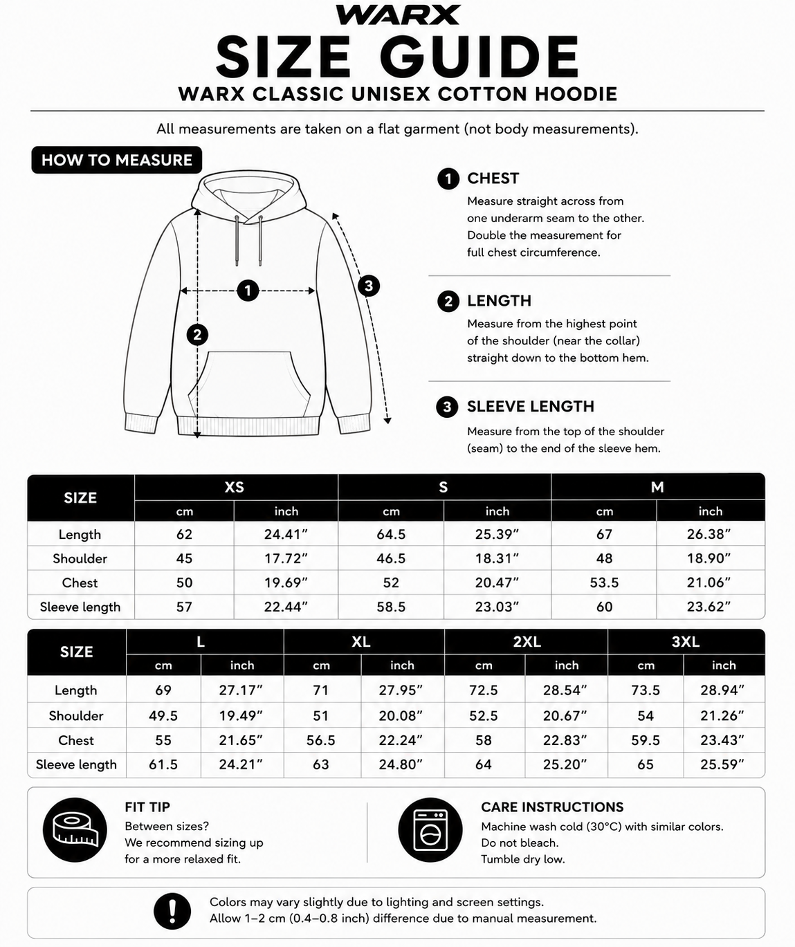 WARX Classic Unisex Cotton Hoodie
