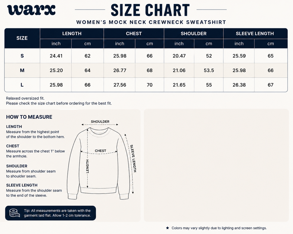 Women’s Mock Neck Crewneck Sweatshirt