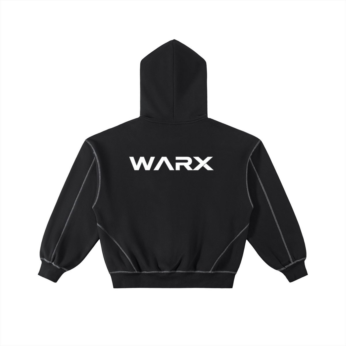 WARX Contrast-Stitched Boxy Fleece Zip Hoodie