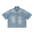 WARX Vintage Wash Boxy Short Denim Shirt