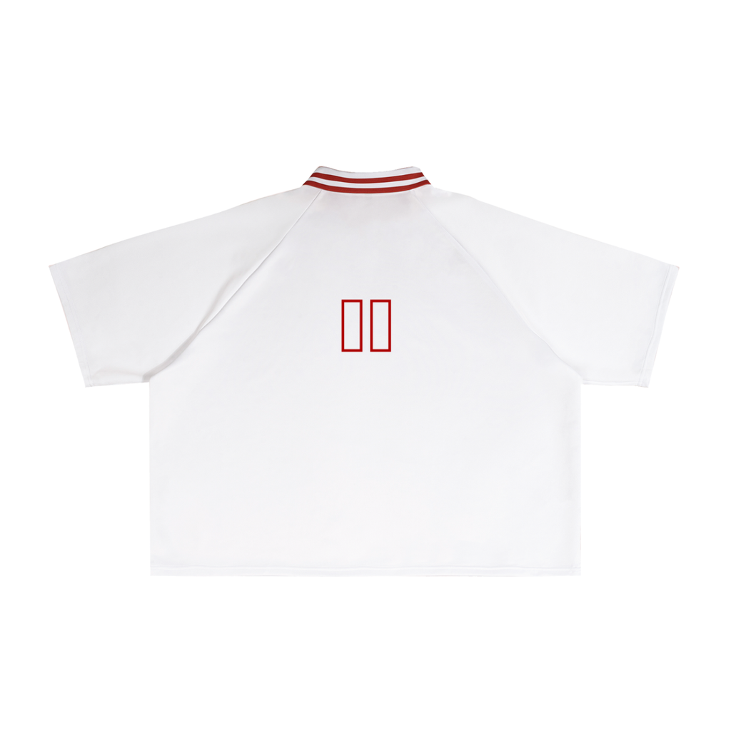 Contrast Lapel Collar Boxy T-Shirt