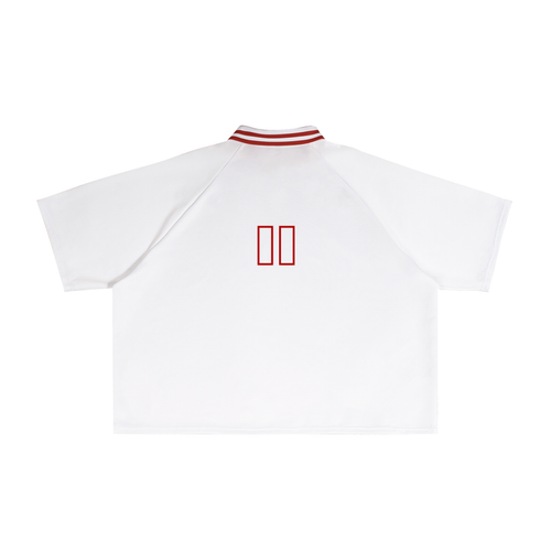 Contrast Lapel Collar Boxy T-Shirt