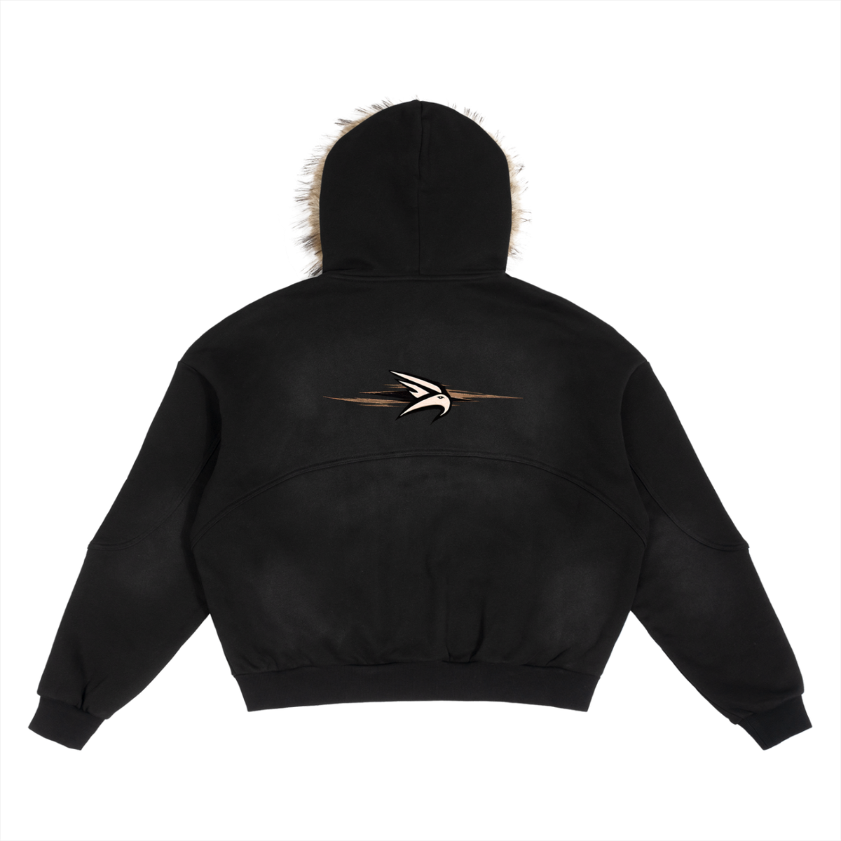 WARX Sun Fade Boxy Detachable Fur Hoodie