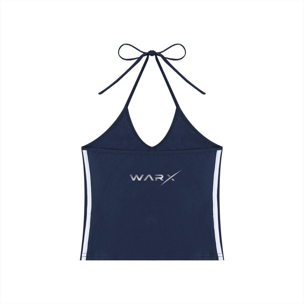 WARX Women's Color Block Halter Crop Tank Top