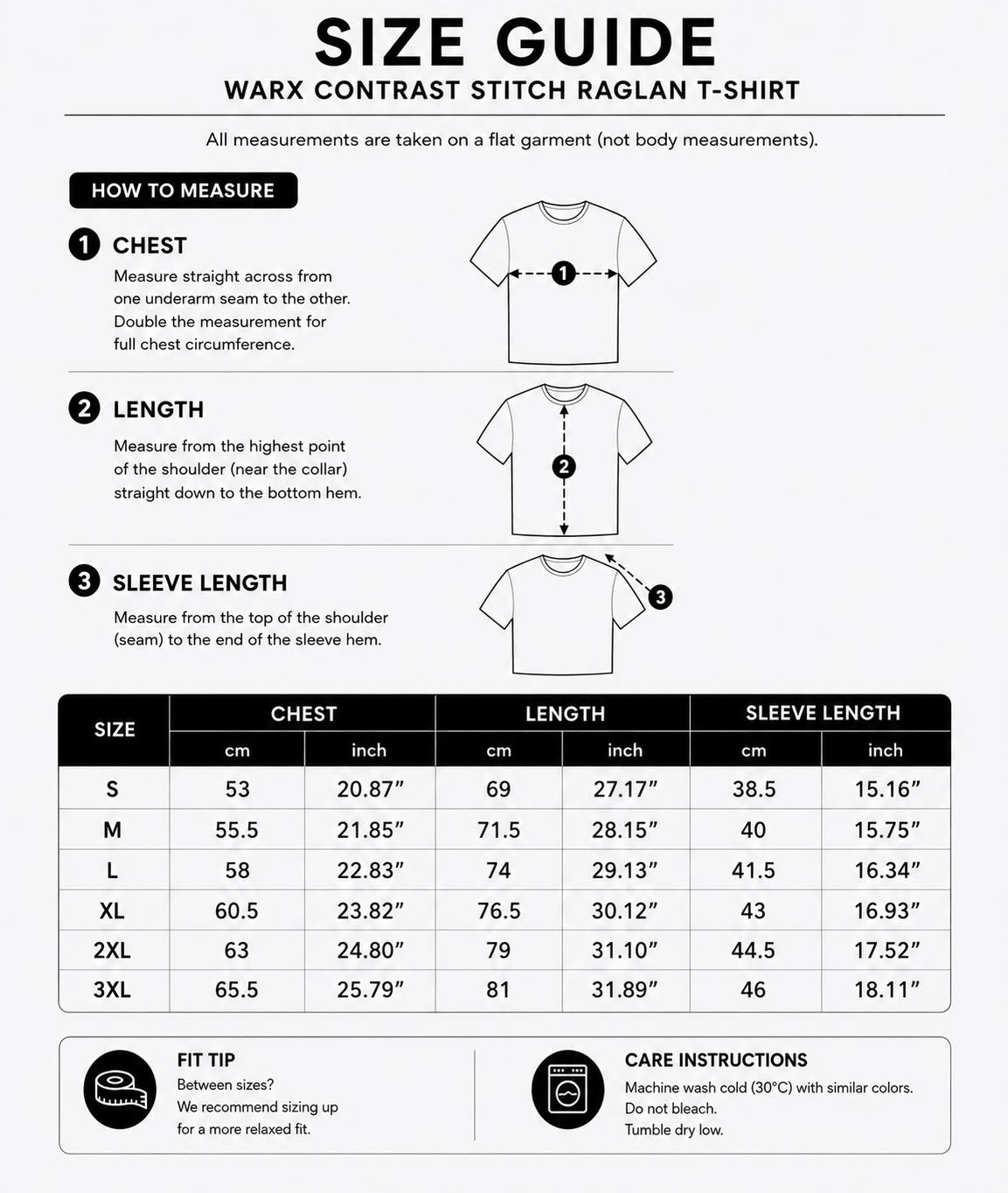 WARX Contrast Stitch Raglan Unisex T-Shirt