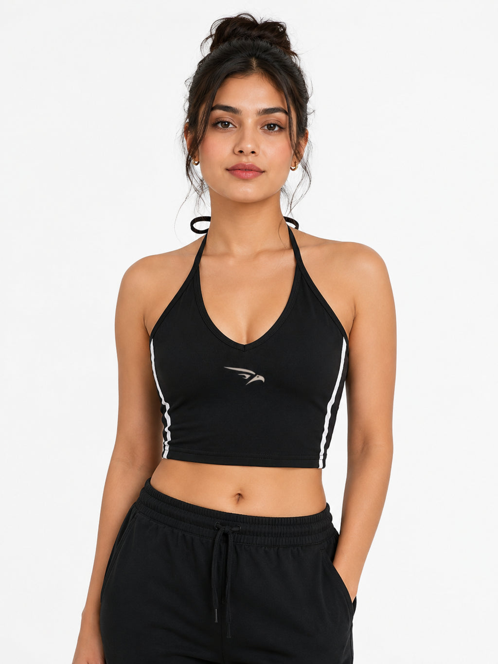 WARX Women's Color Block Halter Crop Tank Top